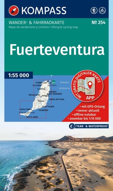 KOMPASS Wanderkarte 254 Fuerteventura 1:55.000 - 