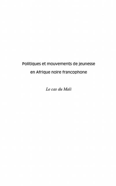 Politique et mouvement de jeunesse en af - Traore Babara Alou
