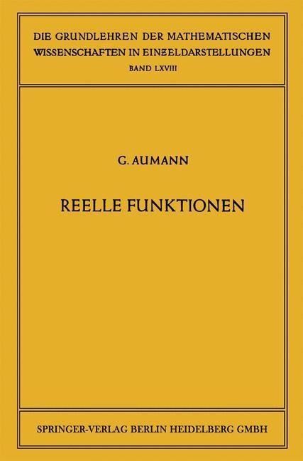 Reelle Funktionen - Georg Aumann