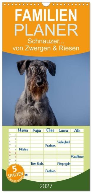 Familienplaner 2027 - Schnauzer... von Zwergen und Riesen 2027 mit 5 Spalten (Wandkalender, 21 x 45 cm) CALVENDO - Michael Janz