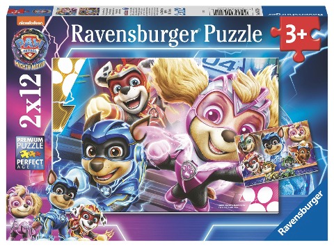 Ravensburger Kinderpuzzle 05721 - PAW Patrol: The Mighty Movie - 2x12 Teile Paw Patrol Puzzle für Kinder ab 3 Jahren - 