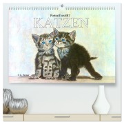 KATZEN PortraiTierART (hochwertiger Premium Wandkalender 2026 DIN A2 quer), Kunstdruck in Hochglanz - PortraiTierART Kerstin Heuser