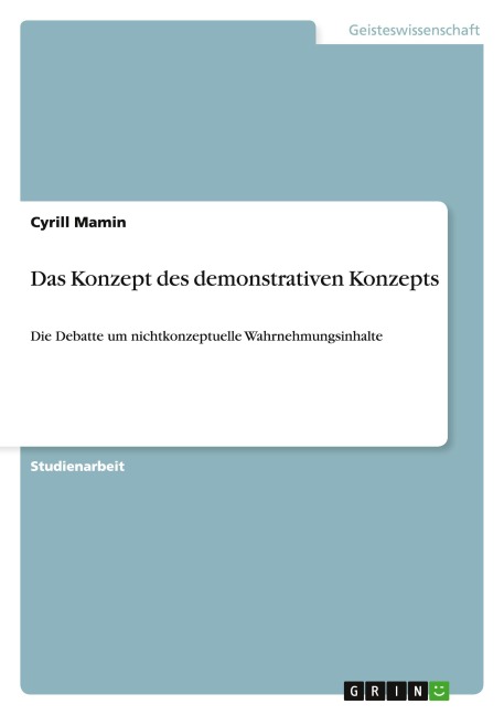 Das Konzept des demonstrativen Konzepts - Cyrill Mamin