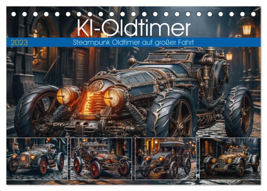 KI-Oldtimer (Tischkalender 2026 DIN A5 quer), CALVENDO Monatskalender - Steffen Gierok-Latniak