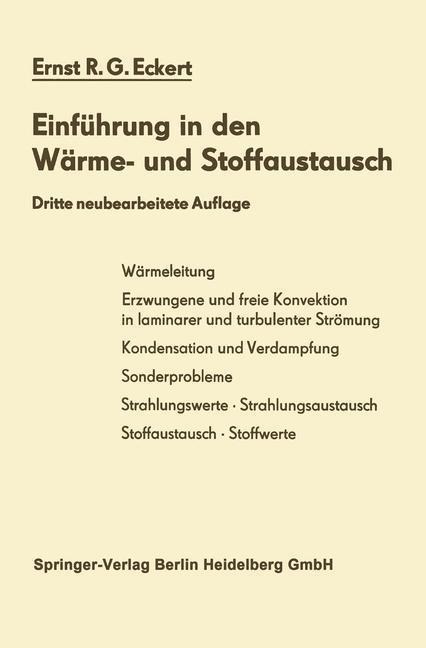 Einführung in den Wärme- und Stoffaustausch - Ernst R. G. Eckert