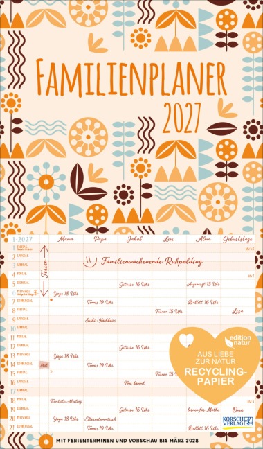 Familienplaner Recyclingpapier 2027 - 
