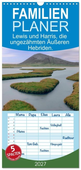 Familienplaner 2027 - Lewis und Harris, die ungezähmten Äußeren Hebriden. mit 5 Spalten (Wandkalender, 21 x 45 cm) CALVENDO - Joana Kruse