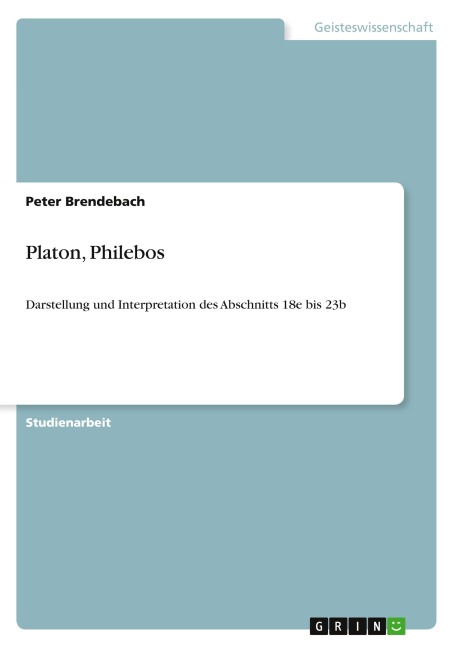 Platon, Philebos - Peter Brendebach