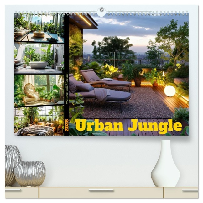 Urban Jungle - wohnen mit Pflanzen (hochwertiger Premium Wandkalender 2026 DIN A2 quer), Kunstdruck in Hochglanz - Susan Michel