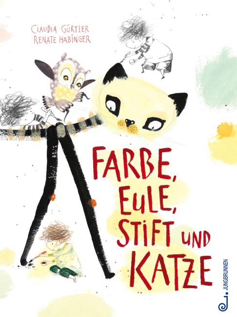 Farbe, Eule, Stift und Katze - Claudia Gürtler