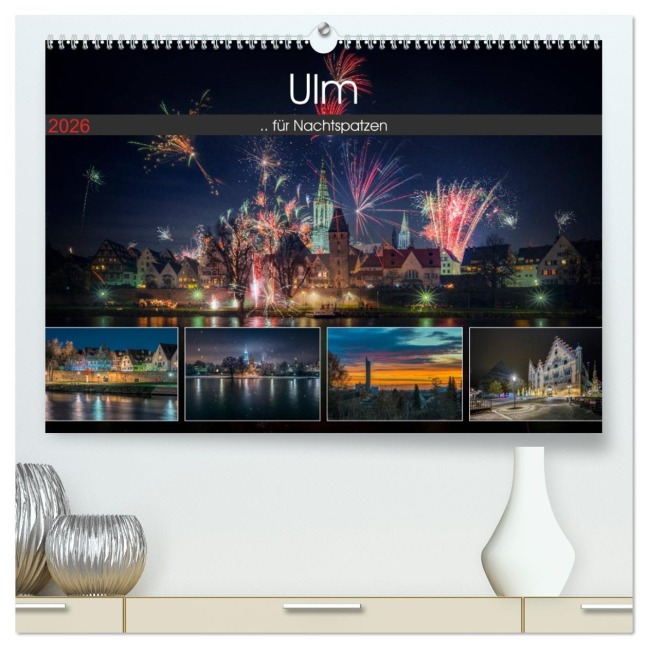 Ulm für Nachtspatzen (hochwertiger Premium Wandkalender 2026 DIN A2 quer), Kunstdruck in Hochglanz - Trancerapid Photography