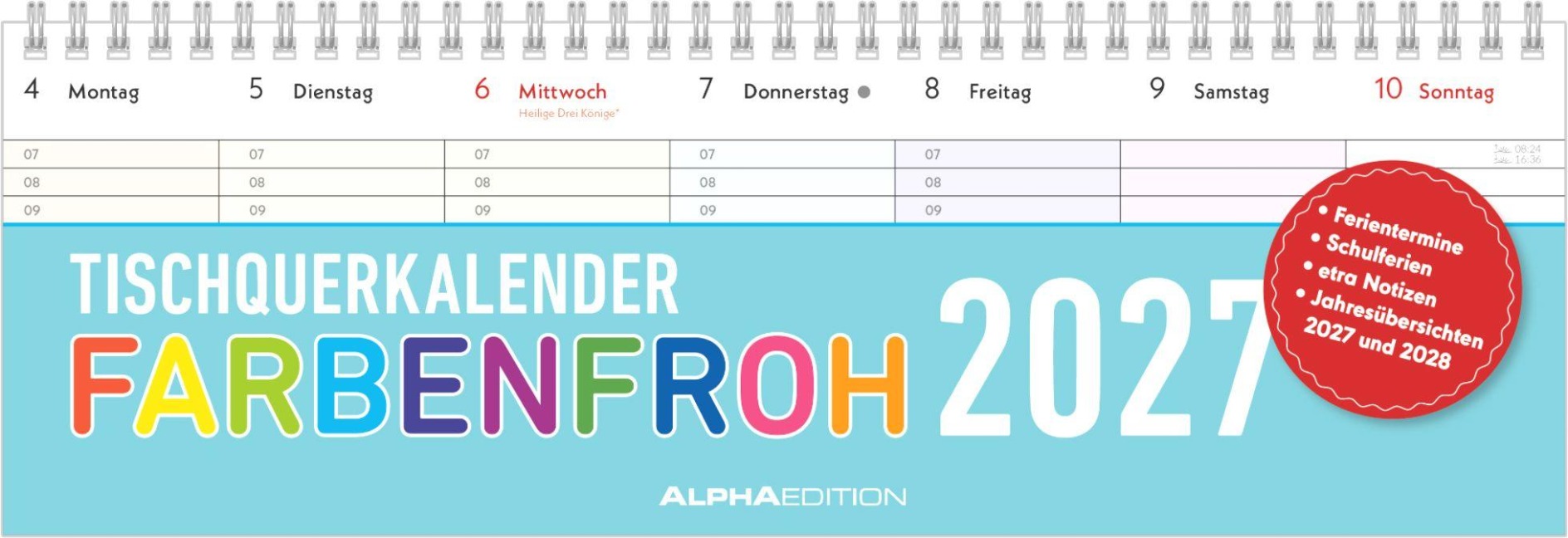 Tischquerkalender Farbenfroh 2027 - 