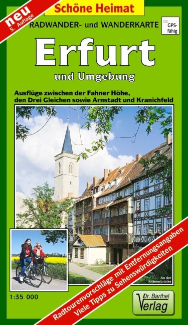 Radwander- und Wanderkarte Erfurt und Umgebung - Verlag Barthel