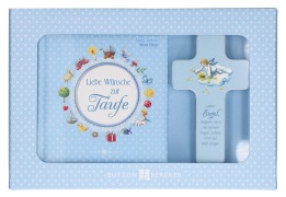 Cover-Bild zum Titel 'Liebe Wünsche zur Taufe. Geschenkset blau' von 'Tanja Sassor'