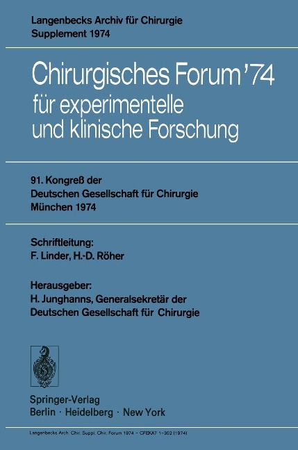 Chirurgisches Forum '74 - 