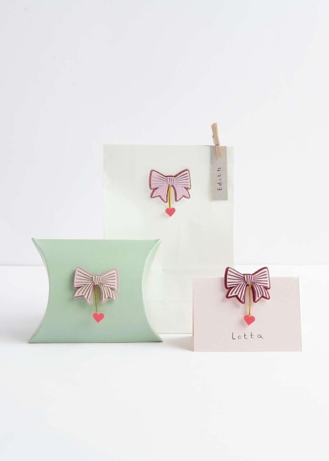 3D Sticker Schleifen / Herzen, Peach FSC MIX - 