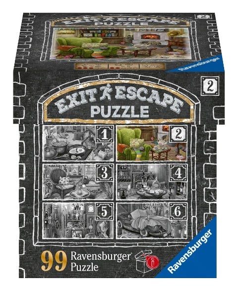 Ravensburger EXIT Puzzle 16878 - Im Gutshaus Wohnzimmer - 99 Teile Puzzle für Erwachsene und Kinder ab 14 Jahren - 