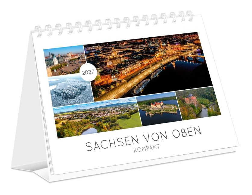Kalender Sachsen von oben kompakt 2027 - K4 Verlag, Peter Schubert