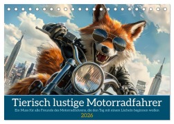 Cover-Bild zum Titel 'Tierisch lustige Motorradfahrer (Tischkalender 2026 DIN A5 quer), CALVENDO Monatskalender' von 'Peter Rübsamen'