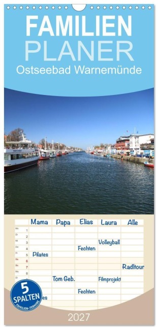 Familienplaner 2027 - Ostseebad Warnemünde mit 5 Spalten (Wandkalender, 21 x 45 cm) CALVENDO - Thomas Deter