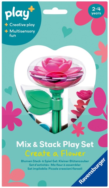 Play+ Blumen Steck- und Spiel-Set: Kleiner Blütenzauber rot - ab 2 Jahre - 