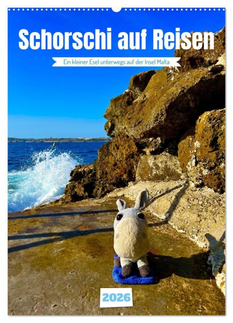 Schorschi auf Reisen ein kleiner Esel unterwegs auf der Insel Malta (Wandkalender 2026 DIN A2 hoch), CALVENDO Monatskalender - Stachanczyk Katharina