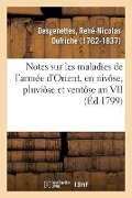 Notes Sur Les Maladies de l'Armée d'Orient, En Nivôse, Pluviôse Et Ventôse an VII - René-Nicolas Dufriche Desgenettes