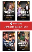 Cover-Bild zum Titel 'Harlequin Presents June 2026 - Box Set 1 of 2' von 'Michelle Smart, Louise Fuller, Lorraine Hall, Abby Green'