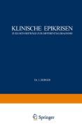 Cover-Bild zum Titel 'Klinische Epikrisen' von 'L. Berger, K. Paschkis, Ph. Rezek, J. Blöch, G. Holler'