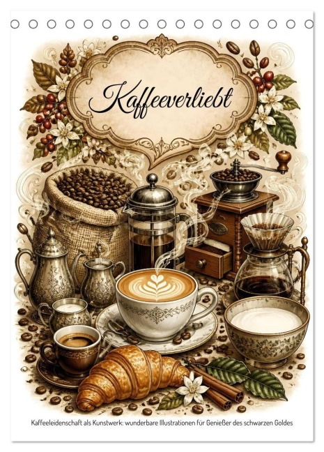 Kaffeeverliebt (Tischkalender 2027 DIN A5 hoch), CALVENDO Monatskalender - Liam Blue