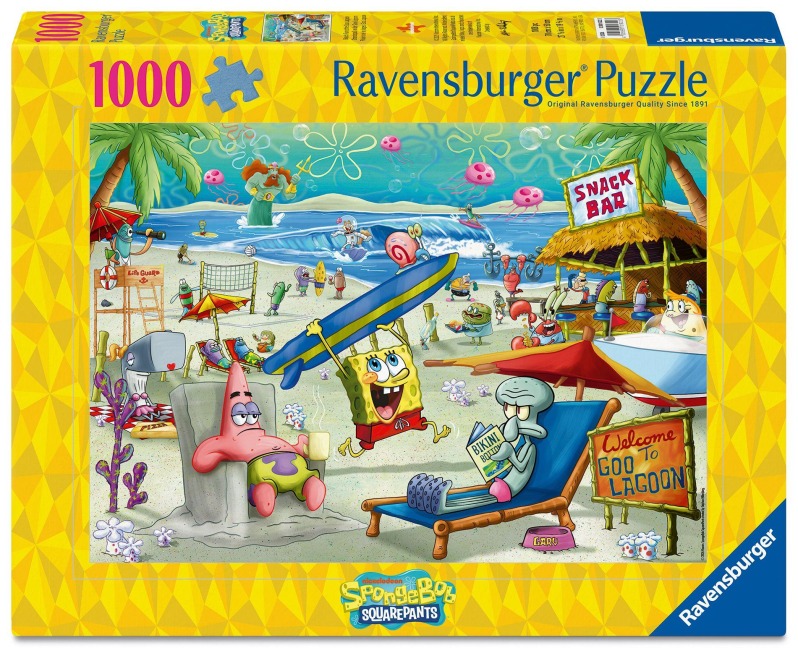 Erwachsenenpuzzle 1000 Teile - SpongeBob Schwammkopf - Beach Fun at the Goo Lagoon - 