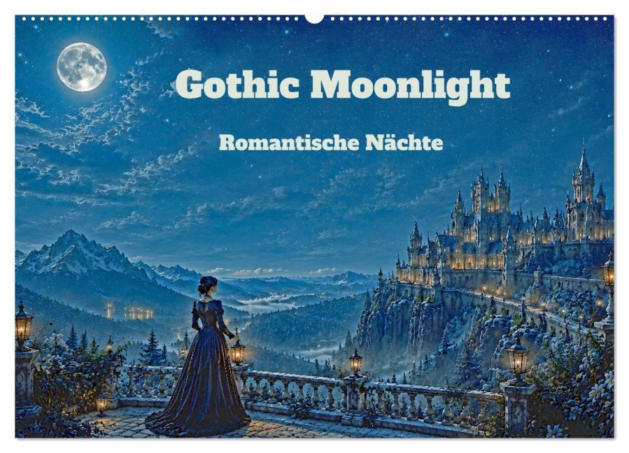 Gothic Moonlight - Romantische Nächte (Wandkalender 2027 DIN A2 quer), CALVENDO Monatskalender - Juehust