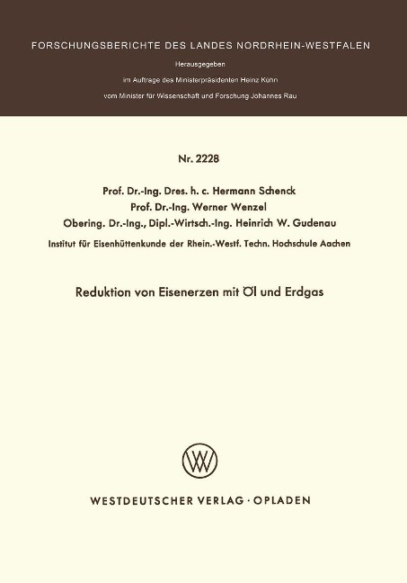 Reduktion von Eisenerzen mit Öl und Erdgas - Hermann Schenck