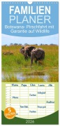 Familienplaner 2026 - Botswana- Pirschfahrt mit Garantie auf Wildlife mit 5 Spalten (Wandkalender, 21 x 45 cm) CALVENDO - Werner Altner