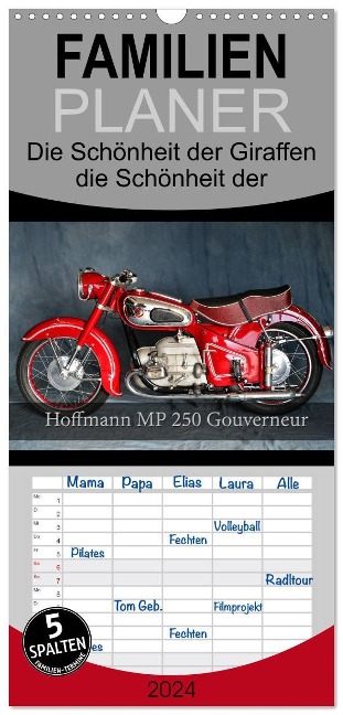 Familienplaner 2024 - Hoffmann MP 250 Gouverneur mit 5 Spalten (Wandkalender, 21 x 45 cm) CALVENDO - Ingo Laue