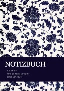 Cover-Bild zum Titel 'Notizbuch A4 liniert - 100 Seiten Soft Cover - floral blau - FSC Papier' von 'Notizbuch A4, Notebook A4'