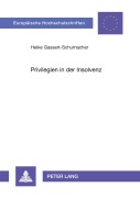 Cover-Bild zum Titel 'Privilegien in der Insolvenz' von 'Heike Gassert-Schumacher'