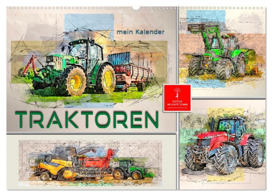 Traktoren - mein Kalender (Wandkalender 2026 DIN A2 quer), CALVENDO Monatskalender - Peter Roder