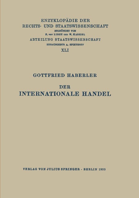 Der Internationale Handel - Gottfried Haberler