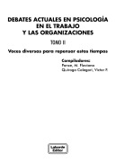 Cover-Bild zum Titel 'Debates actuales en psicología en el trabajo y las organizaciones. Tomo II' von 'Carlos Bonantini, María Flaviana Ponce'
