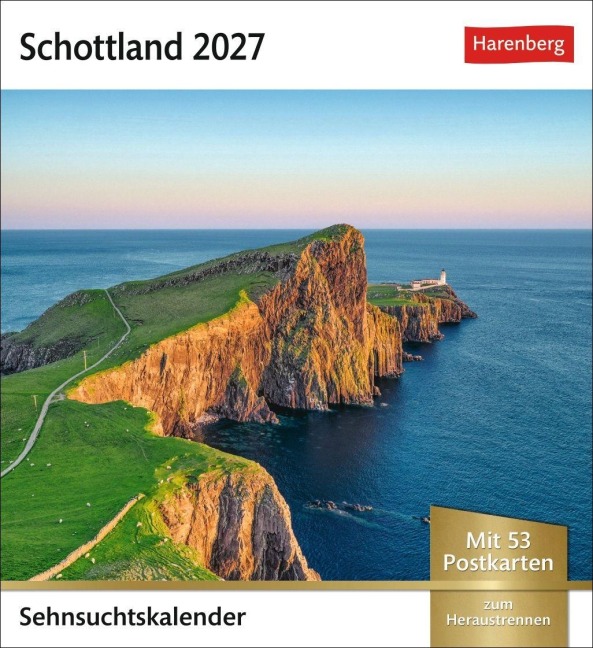 Schottland Sehnsuchtskalender 2027 - Wochenkalender mit 53 Postkarten - 