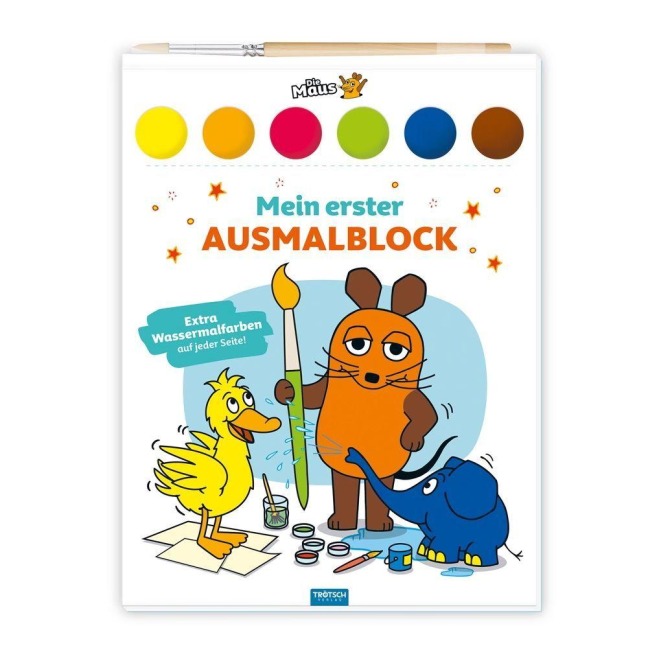 TRÖTSCH - Die Maus | Mein erster Ausmalblock | Malblock mit Wasserfarben (Ab 3 Jahren) - 