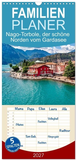 Familienplaner 2027 - Nago-Torbole, der schöne Norden vom Gardasee mit 5 Spalten (Wandkalender, 21 x 45 cm) CALVENDO - Michael Bihlmayer - Bihlmayer-MEDIA