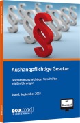 Cover-Bild zum Titel 'Aushangpflichtige Gesetze' von 'ecomed-Storck GmbH'