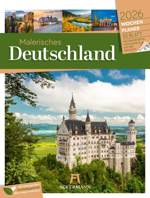 Malerisches Deutschland Wochenplaner Kalender 2026 - 