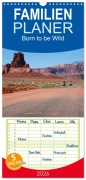 Cover-Bild zum Titel 'Familienplaner 2026 - Born to be Wild - Mit der Harley durch den Südwesten der USA mit 5 Spalten (Wandkalender, 21 x 45 cm) CALVENDO' von 'Mike Kärcher'