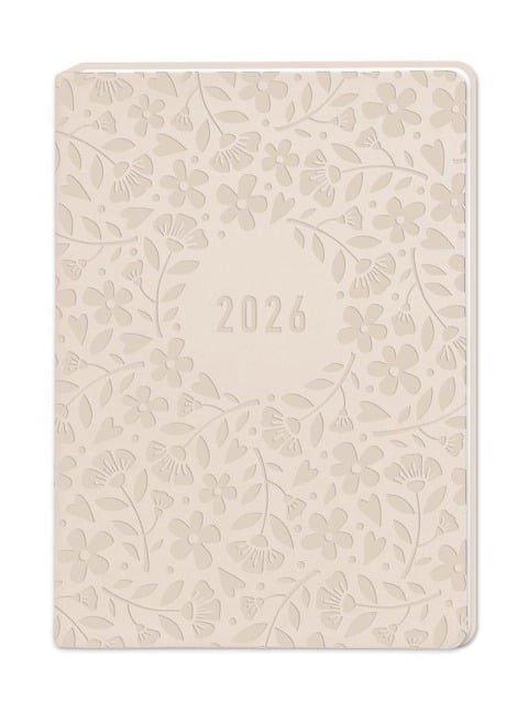 Terminplaner Lederlook 2026 Beige - 