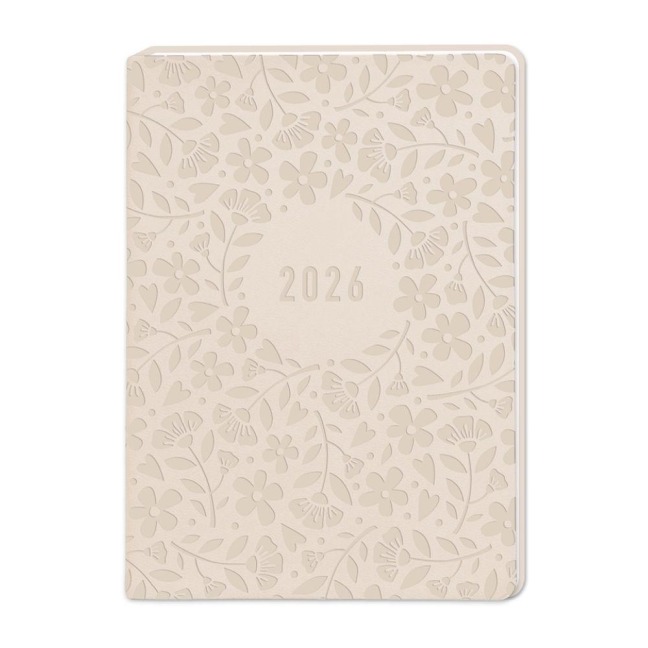 Terminplaner Lederlook 2026 Beige - 