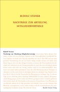 Cover-Bild zum Titel 'Nachträge zur Abteilung Mitgliedervorträge' von 'Rudolf Steiner'