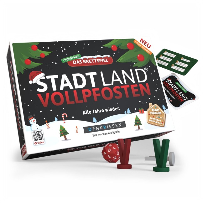 DENKRIESEN - STADT LAND VOLLPFOSTEN® Das Brettspiel Christmas Edition | Grundspiel inkl. Weinachts Erweiterung - Denis Görz, Ricardo Barreto